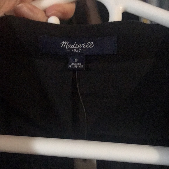 NWT Madewell Black Leather Blazer Sz: 6 - Picture 6 of 7